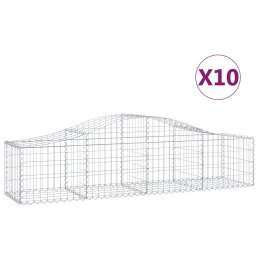 VidaXL Kosze gabionowe, 10 szt, 200x50x40/60 cm, galwanizowane żelazo