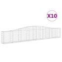 VidaXL Kosze gabionowe, 10 szt, 400x30x60/80 cm, galwanizowane żelazo