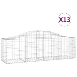 VidaXL Kosze gabionowe, 13 szt, 200x50x60/80 cm, galwanizowane żelazo