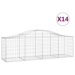 VidaXL Kosze gabionowe, 14 szt, 200x50x60/80 cm, galwanizowane żelazo