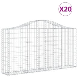 VidaXL Kosze gabionowe, 20 szt, 200x30x100/120cm, galwanizowane żelazo