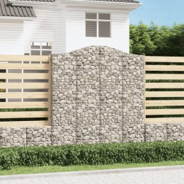 VidaXL Kosze gabionowe, 3 szt, 200x50x220/240 cm, galwanizowane żelazo