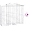 VidaXL Kosze gabionowe, 5 szt, 200x50x160/180 cm, galwanizowane żelazo