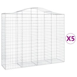 VidaXL Kosze gabionowe, 5 szt, 200x50x160/180 cm, galwanizowane żelazo