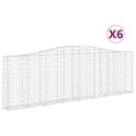 VidaXL Kosze gabionowe, 6 szt, 400x30x120/140 cm, galwanizowane żelazo