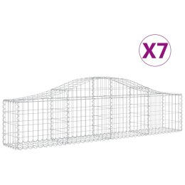 VidaXL Kosze gabionowe, 7 szt, 200x30x40/60 cm, galwanizowane żelazo