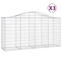 VidaXL Kosze gabionowe, 3 szt, 200x50x100/120 cm, galwanizowane żelazo