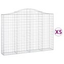 VidaXL Kosze gabionowe, 5 szt, 200x30x140/160 cm, galwanizowane żelazo