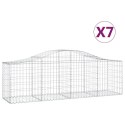 VidaXL Kosze gabionowe, 7 szt, 200x50x60/80 cm, galwanizowane żelazo