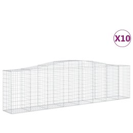 VidaXL Kosze gabionowe, 10 szt, 400x50x100/120cm, galwanizowane żelazo