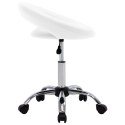 VidaXL Krzesło robocze na kółkach, białe, sztuczna skóra