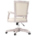 VidaXL Obrotowe krzesło biurowe, obite lnem