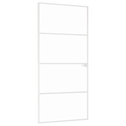 VidaXL Drzwi wewnętrzne, białe, 93x201,5 cm, szkło i aluminium