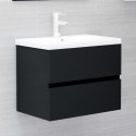 VidaXL Zestaw mebli łazienkowych, czarny, materiał drewnopochodny
