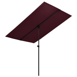 VidaXL Parasol ogrodowy na aluminiowym słupku, 2x1,5 m, bordowy