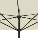 VidaXL Półparasol balkonowy na słupku z aluminium, 300x155cm, piaskowy