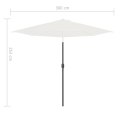 VidaXL Półparasol balkonowy na słupku z aluminium, 300x155cm, piaskowy