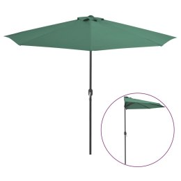 VidaXL Półparasol balkonowy na słupku z aluminium, 300x155 cm, zielony