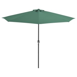 VidaXL Półparasol balkonowy na słupku z aluminium, 300x155 cm, zielony