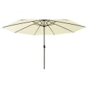 VidaXL Parasol ogrodowy z LED, 400 cm, piaskowy