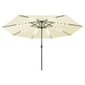 VidaXL Parasol ogrodowy z LED, 400 cm, piaskowy