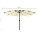 VidaXL Parasol ogrodowy z LED, 400 cm, piaskowy