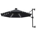 VidaXL Parasol ogrodowy z LED, ścienny, 300 cm, antracytowy