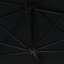 VidaXL Parasol ogrodowy z LED, ścienny, 300 cm, czarny