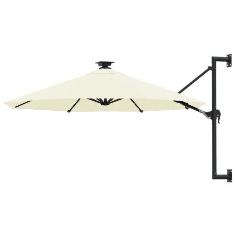 VidaXL Parasol ogrodowy z LED, ścienny, 300 cm, piaskowy