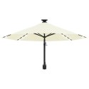 VidaXL Parasol ogrodowy z LED, ścienny, 300 cm, piaskowy