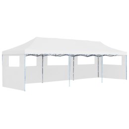 VidaXL Składany namiot imprezowy z 5 ścianami bocznymi, 3 x 9 m, biały