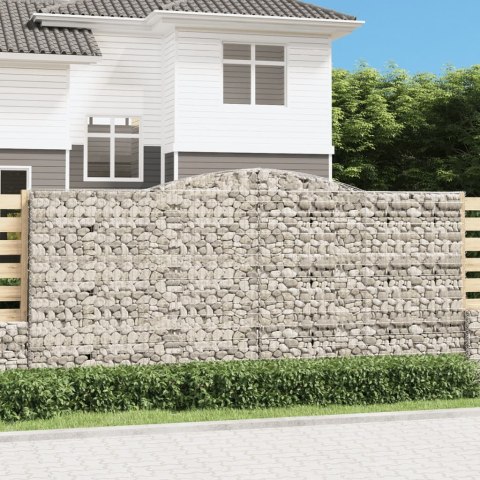 VidaXL Kosze gabionowe, 2 szt, 400x50x180/200cm, galwanizowane żelazo