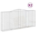 VidaXL Kosze gabionowe, 2 szt, 400x50x180/200cm, galwanizowane żelazo