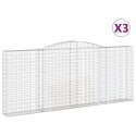 VidaXL Kosze gabionowe, 3 szt, 400x30x160/180 cm, galwanizowane żelazo