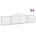 VidaXL Kosze gabionowe, 4 szt, 400x30x80/100 cm, galwanizowane żelazo