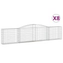 VidaXL Kosze gabionowe, 8 szt, 400x30x80/100 cm, galwanizowane żelazo