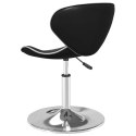 VidaXL Krzesło stołowe, czarne, obite sztuczną skórą