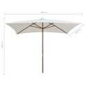 VidaXL Parasol ogrodowy, 200x300 cm, drewniany, kremowy