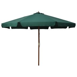 VidaXL Parasol ogrodowy na drewnianym słupku, 330 cm, zielony