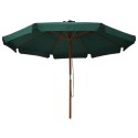 VidaXL Parasol ogrodowy na drewnianym słupku, 330 cm, zielony