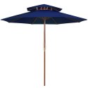 VidaXL Parasol ogrodowy z dwupoziomową czaszą, niebieski, 270 cm