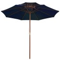 VidaXL Parasol ogrodowy z dwupoziomową czaszą, niebieski, 270 cm