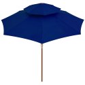 VidaXL Parasol ogrodowy z dwupoziomową czaszą, niebieski, 270 cm