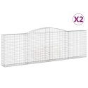 VidaXL Kosze gabionowe, 2 szt, 400x30x120/140 cm, galwanizowane żelazo