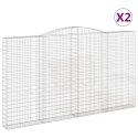 VidaXL Kosze gabionowe, 2 szt, 400x30x220/240 cm, galwanizowane żelazo