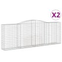 VidaXL Kosze gabionowe, 2 szt, 400x50x140/160 cm, galwanizowane żelazo