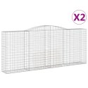 VidaXL Kosze gabionowe, 2 szt, 400x50x160/180 cm, galwanizowane żelazo