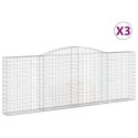 VidaXL Kosze gabionowe, 3 szt, 400x30x140/160 cm, galwanizowane żelazo