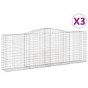 VidaXL Kosze gabionowe, 3 szt, 400x50x140/160 cm, galwanizowane żelazo