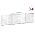 VidaXL Kosze gabionowe, 4 szt, 400x30x100/120 cm, galwanizowane żelazo